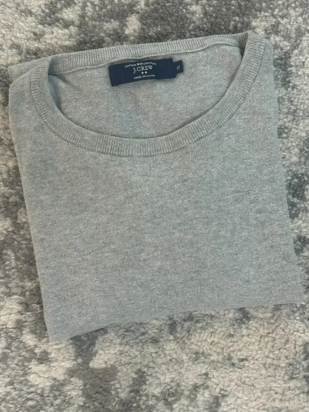J.Crew Men's Cotton Cashmere Crewneck Knit Sweater Gray XL